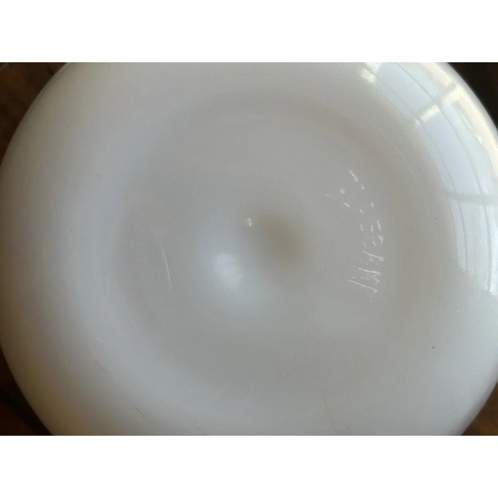 Vintage Glasbake Made‎ for Sunbeam Large White Milk Glass Mixer Mixing Bowl
